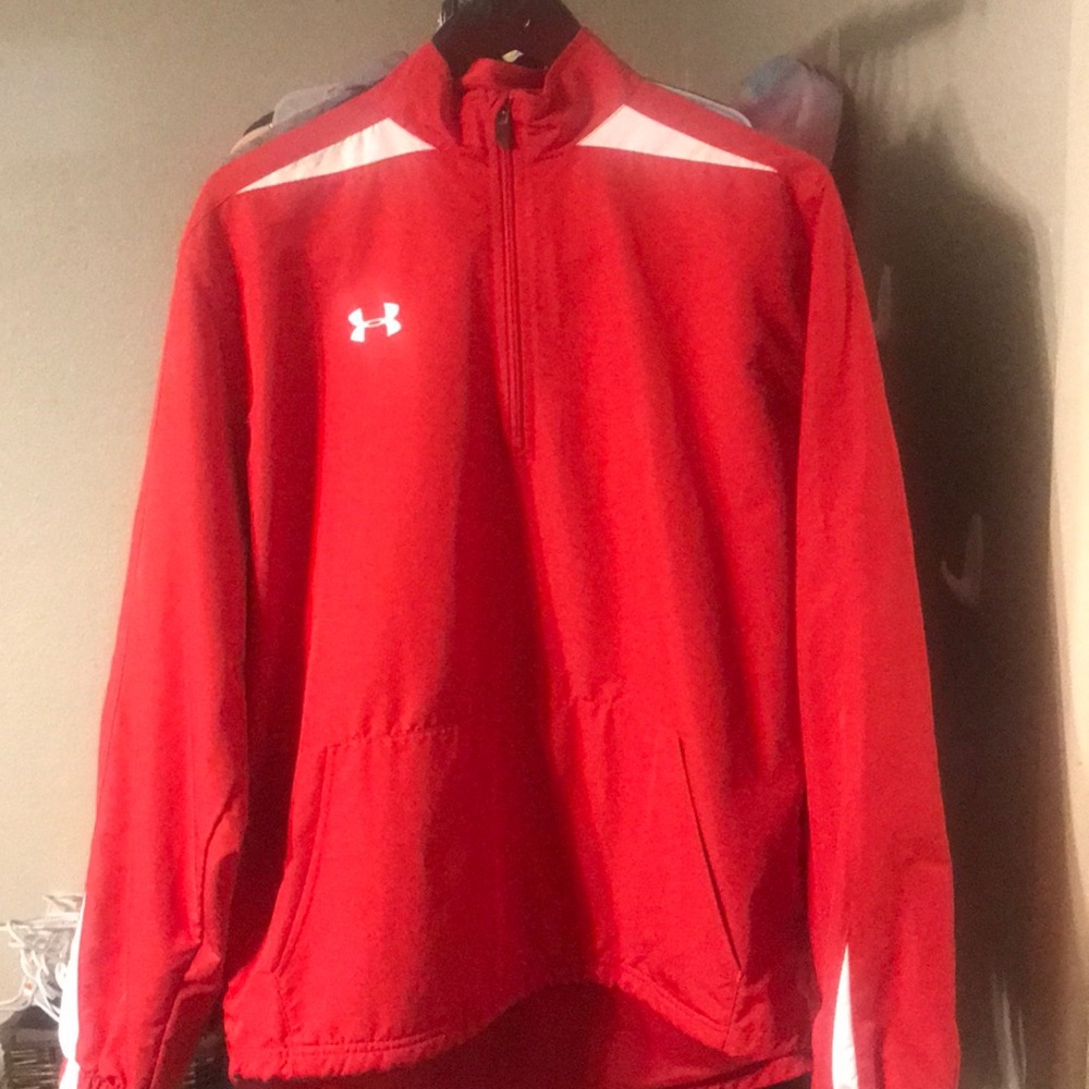 Red under armour windbreaker